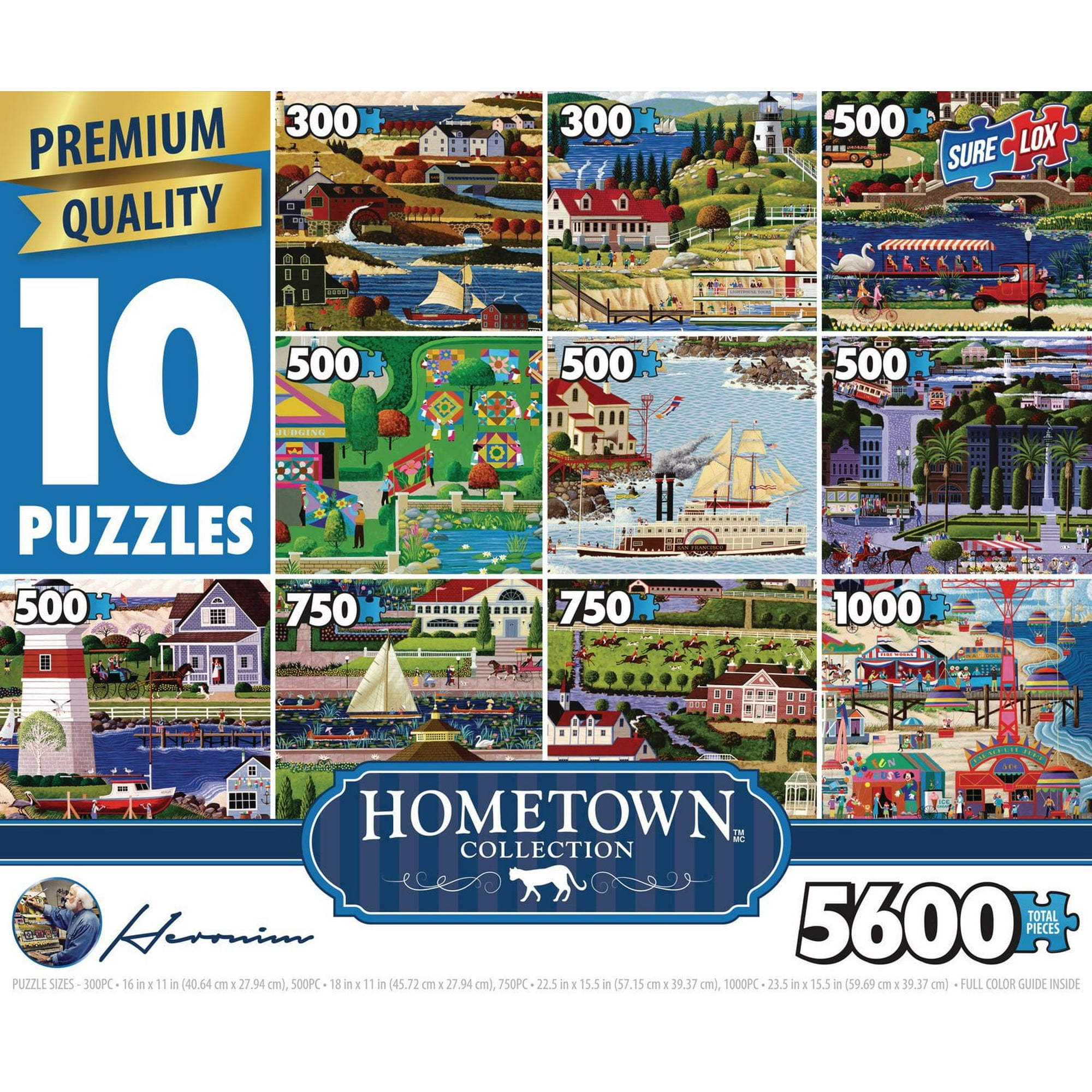 Sure-Lox 10-in-1 Multi-Pack Hometown Collection Puzzle Set