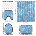 thumbnail image 3 of RMDQTR Shower Curtain and Rug Sets 4pcs Bathroom Sets Includes 12 Free Hooks 66" x 72" Blue Diamond Heart Shower, 3 of 8
