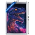 thumbnail image 3 of Wumples - Neon Dinosaur Wall Poster, 14.725" x 22.375" Framed, 3 of 5