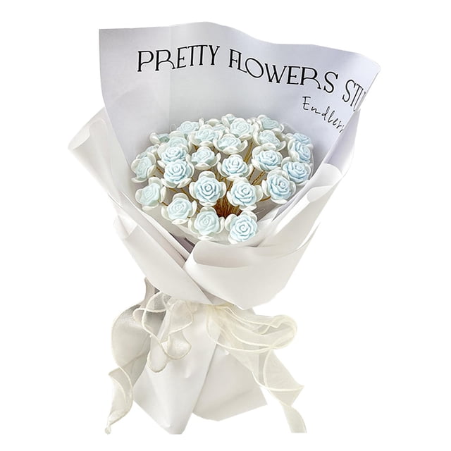 Material para hacer ramos con papel de regalo, regalo para esposa, flores artificiales para boda. 33 flor