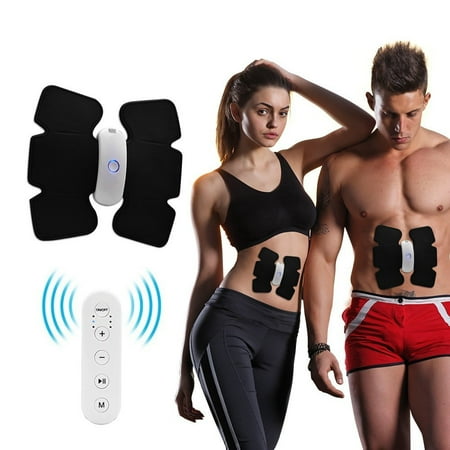 Inspiratory Muscle Trainer Rechargeable 16 Modes Tens Unit Muscle Stimulator, Pain Relief Machine Electric Pulse Impulse Mini Massager with 6 Pads, 2 Electrode Wire, Silver ()