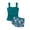 Green, variant on Tankini Swimsuit for Girls Summer Beach Vacation 2 Piece Bathing Suits Square Collar Smocked Tan Tops & Hawaiian Shorts 1-10Years