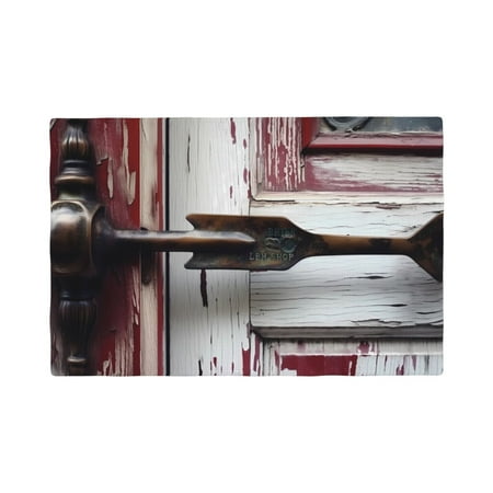 

Placemats Set of 4 Rustic Door Handle Closeup Place mats for Dining Table Indoor/Outdoor Cute Heat Resistant Washable Table Mats(18 x 12 )