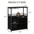 thumbnail image 3 of PIONEERWORKS 3-Tier Wine Bar Cabinet with Detachable Wine Rack and Storage Space, Buffet Cabinet with Glass Holder and Mesh Door, Sturdy MDF Construction for Dining Room Bar & Kitchen, 3 of 8