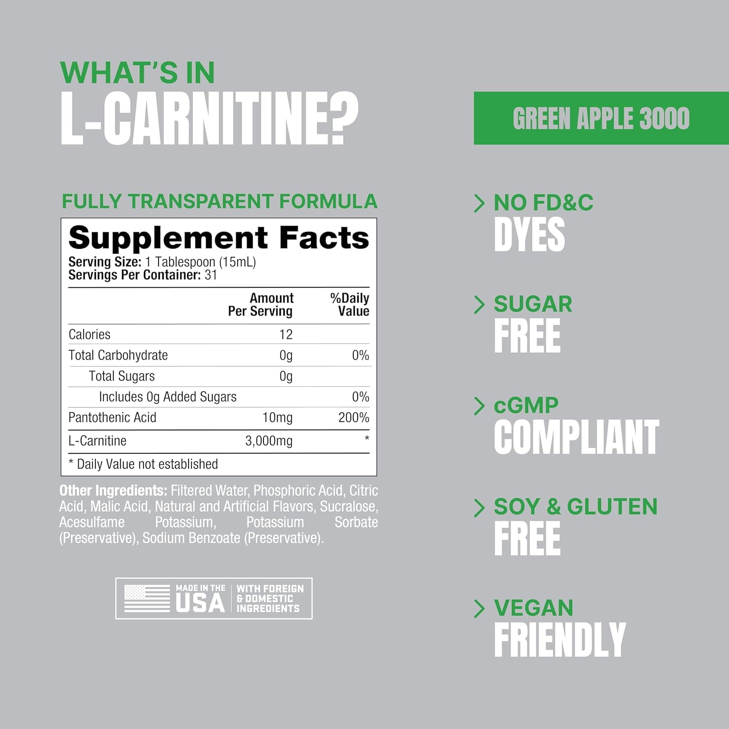 ProSupps L-Carnitine Liquid Shots, Stimulant-Free, 31 Servings, Green Apple Flavor - Walmart.com ProSupps L-Carnitine Liquid Shots, Stimulant-Free, 31 Servings, Green Apple Flavor - Walmart.com