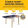 thumbnail image 4 of Navy Blue Christmas Table Cloths for 4 Foot Rectangle Tables, Santa Elk Gifts Snowflake Winter Xmas Tree Patio Waterproof Elastic Fitted Tablecloths, Washable Rectangular Table Cover for Camping, 4 of 8