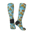 thumbnail image 4 of Daiia Sports Socks Sunflowers Printed Novelty Crew Socks for Men Women Knee High Socks Cotton Socks Soft & Breathable Support Unisex Socks, 4 of 9