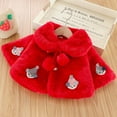 thumbnail image 3 of FRSASU Toddler Baby Girls Winter Faux Furs Cape Windproof Coat Warm Cloak Red M\6, 3 of 4