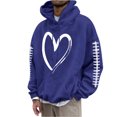 thumbnail image 4 of DeHolifer Sweatshirt for Men Plus Size Hoodies Long Sleeve Heart Print Drawstring Pocket Pullover Hoodies Sweatshirts Blue 2XL, 4 of 6