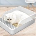 thumbnail image 1 of Maoww Cat Litter Box Kitty Litter Pan High Sided Rim Deep Toilet for Small Cats, 1 of 9