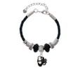 thumbnail image 2 of Delight Jewelry Silvertone Black Enamel Tap Shoes Godmother Celtic Knot Leather Bead Bracelet, 7"+2" Extender, 2 of 4