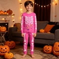 thumbnail image 2 of MEZZALL Halloween Boys Girls Cartoon Print Pajama Sets O-Neck Long Sleeve T-Shirts And Pants Soft Sleepwear For Kids Home Loungewear 2 Piece Nightwear, 2 of 5