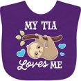thumbnail image 3 of Inktastic My Tia Loves Me with Sloth and Hearts Boys or Girls Baby Bib, 3 of 4
