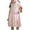 Pink, variant on GobdXE Trimmed Polo Collar Sleeveless Dress Bow Embroidery Pleated Hem Back To School Uniform Dress for Girls Pink,2-3 Years