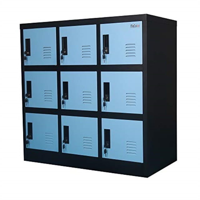 Blue, W9D-Padlock MECOLOR-Metal Kids Locker for Girls Bedroom and Playroom Storage for Clothes,Bags,Toys and Book