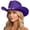 Purple, variant on Glitter Cowboy Hat Classic Western Rhinestone Cowgirl Hat Outdoor Wide Brim Retro Felt Fedora Hats Rolled up Caps