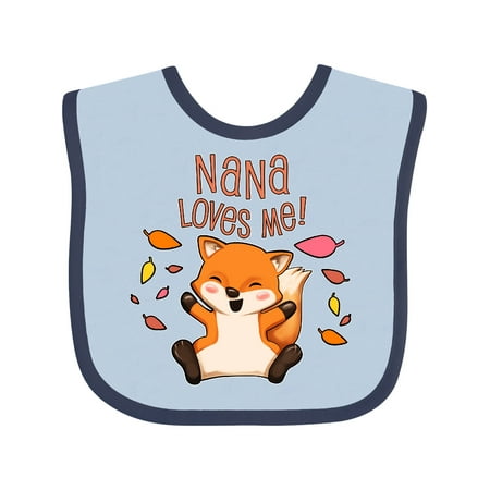

Inktastic Nana Loves Me!- cute baby fox Gift Baby Boy or Baby Girl Bib
