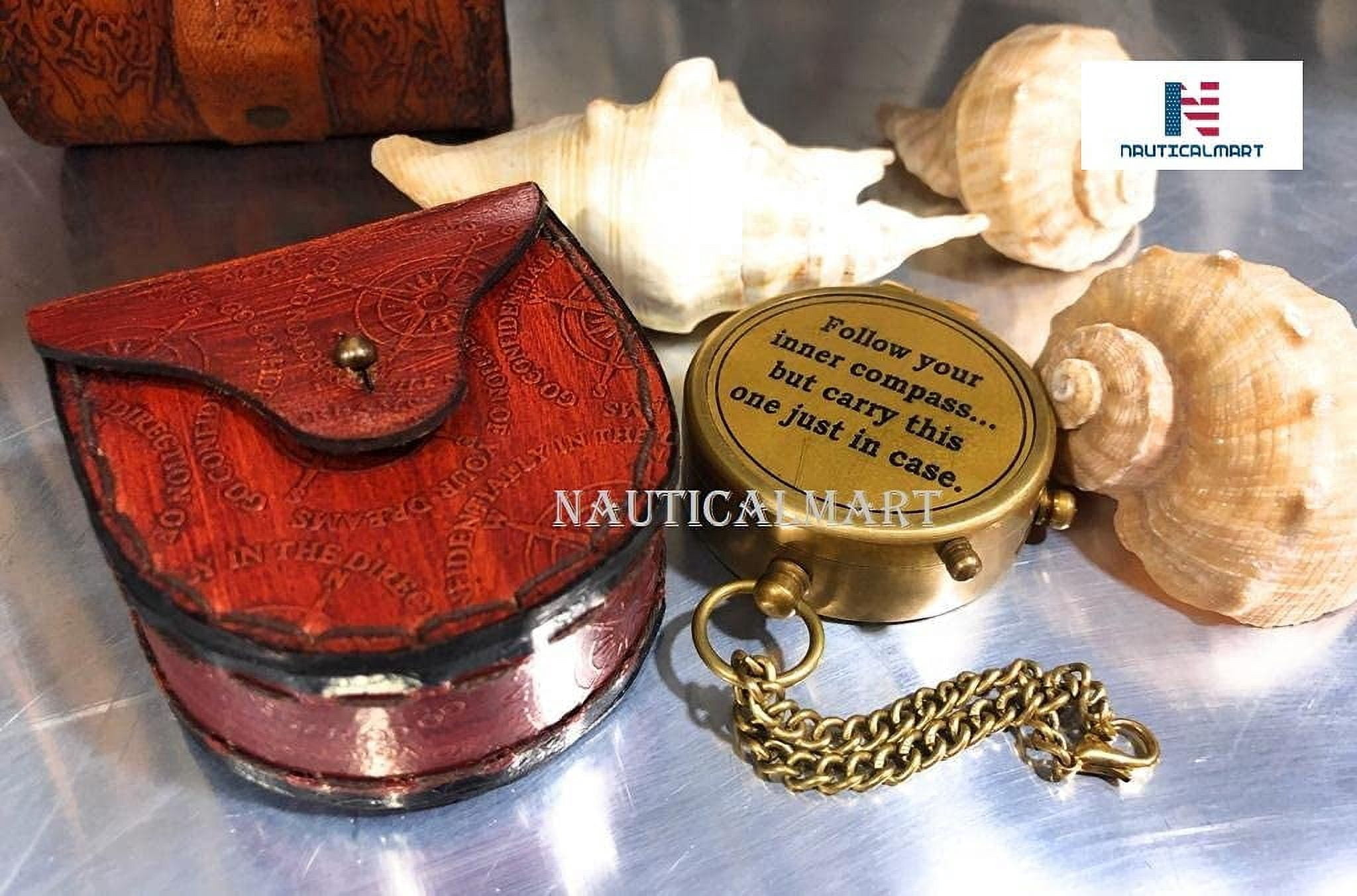 NauticalMart Compass with Leather Case for Camping