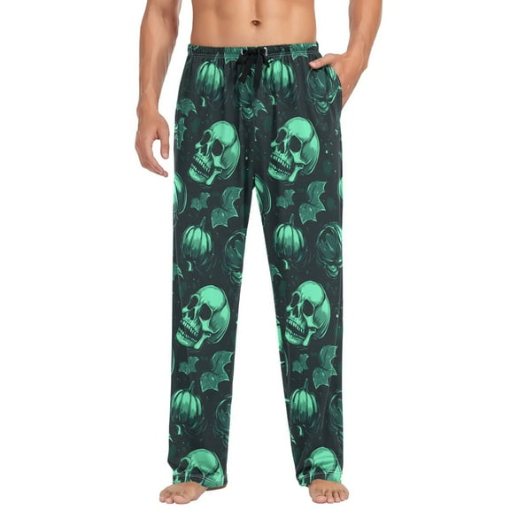 joogoo Men's Pajama Pants Skull Skeletons Soft Long Sleep Lounge Pjs Bottoms L