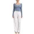 thumbnail image 2 of Royisotas Pajamas for Women Soft Button Down Sleepwear Short Sleeve Comfy 2 Piece Lace Womens Lounge sets Fashion, 2 of 3