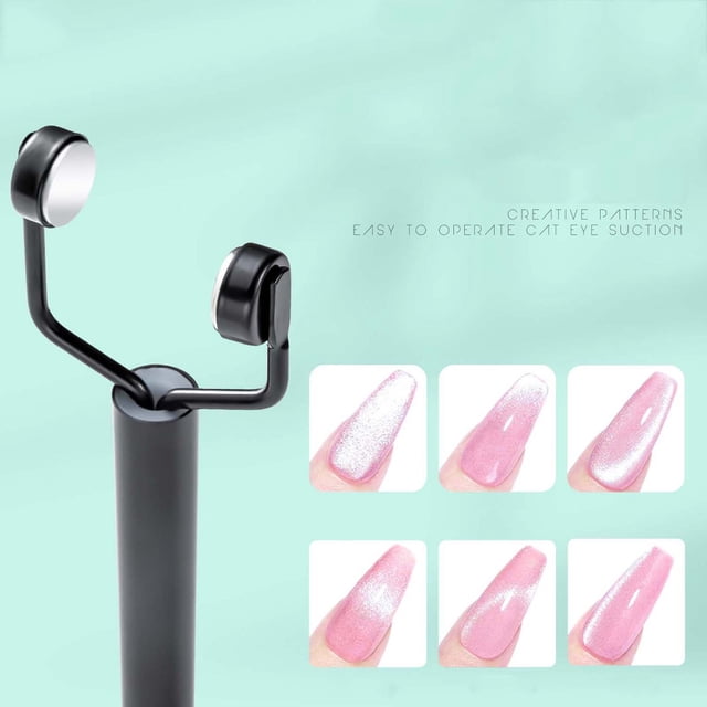 Imán de ojo para uñas, bolígrafo magnético para esmalte de uñas, doble cabezal, imán de gel para uñas con forma de ojo, herramienta de manicura con adhesivo fuerte, imanes de ojo de gato