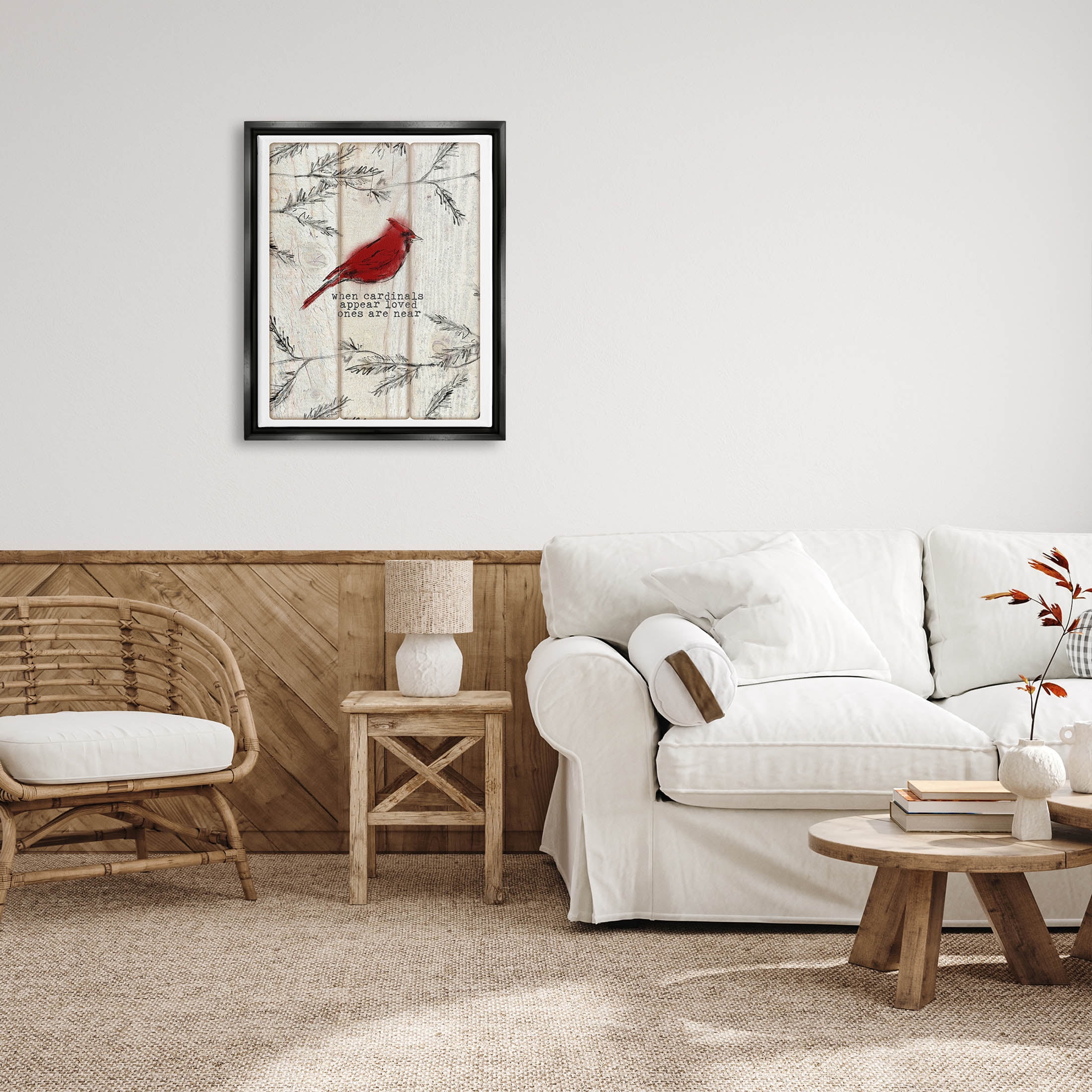 Cardinals Appear Loved Ones Near Phrase Animals & Insects Graphic Art Jet Black Framed Art Print Wall Art