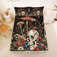 thumbnail image 5 of Homewish Vintage Spooky Skull Queen Sheets,Halloween Queen Sheet Sets,Daisy Flower Mushroom Bed Set,4pcs,1 Flat Sheet, 1 Fitted Sheet and 2 Pillowcases, 5 of 6