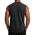 thumbnail image 4 of Leidass Men Vintage Washed Sleeveless Tank Top Soft Cotton Round Neck Loose Fit Retro Casual Vest For Summer Daily Gym Beach Outdoor Street Wear Black XL, 4 of 9