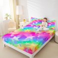 thumbnail image 3 of Manfei Dreamy Star King Sheets, Gradient Glitter Rainbow Bedding, Hot Pink Blue, 4 Pieces, 1 Flat Sheet, 1 Fitted Sheet and 2 Pillowcases, 3 of 6