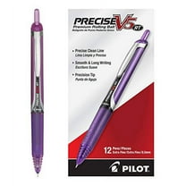 PILOT Precise V5 RT Refillable & Retractable Liquid Ink Rolling Ball Pens, Extra Fine Point (0.5mm) Purple Ink, 12-Pack (26066)