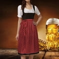 thumbnail image 2 of Xijirk Women's Dirndl Dress Traditional Bavarian Short Sleeve Grid Floral Print Midi Apron for Oktoberfest Cosplay Theme Party,S, 2 of 8