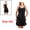 Black, variant on Women's Satin Ruffles Hem Spaghetti Strap Plus Size Silk Camisole Nightgown Slip Dress 3XL Champagne Color