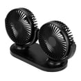 thumbnail image 3 of Ventilador de coche USB de doble cabezal, aire acondicionado portátil, enfriador automático, ventilación, 12 V, color negro, 3 of 13