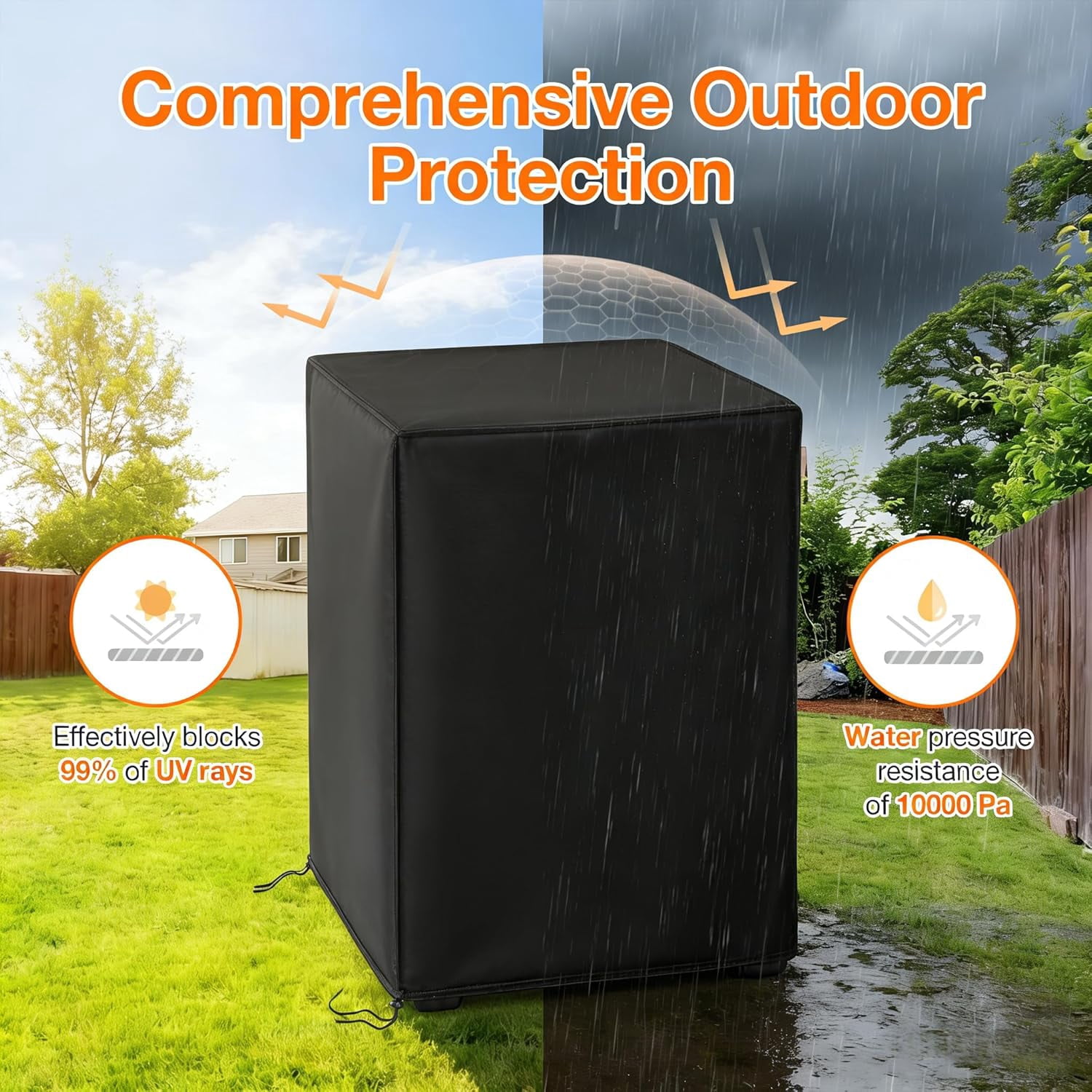 Round Fire Pit Cover 30Dx25H Waterproof Outdoor Gas Firepit Table Cover for BALI OUTDOORS Propane Fire Pit Column