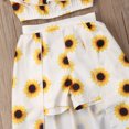 thumbnail image 2 of Sinhoon 3Pcs Toddler Kids Baby Girls Sunflower Clothes Off Shoulder Ruffle Crop Tops Shorts Dress Headband Outfits, 2 of 8