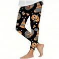 thumbnail image 2 of Girls' Halloween Leggings Pumpkin Printed Pants High Waist Stretchy Leggings for Girls 3-7Y, 2 of 6