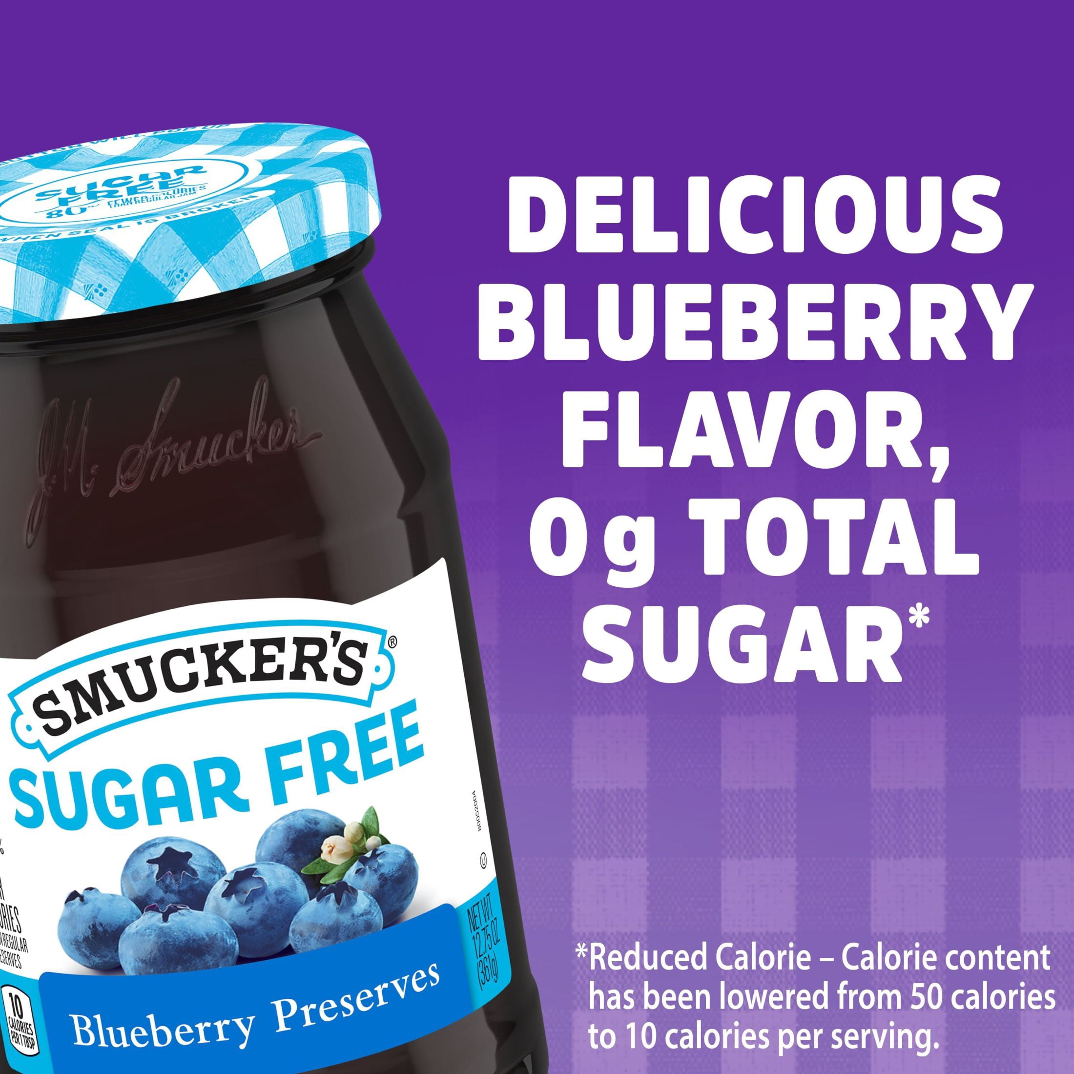 (2 pack) Smucker's Sugar Free Blueberry Preserves, 12.75 oz