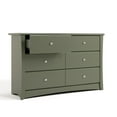 thumbnail image 5 of Storkcraft Crescent 6 Drawer Children's Nursery Double Dresser, Olive, 5 of 7