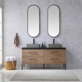 thumbnail image 2 of Trento 60" Double Concrete Sink Bath Vanity in North American Oak with Mirror, 2 of 12