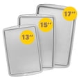 thumbnail image 2 of Wilton Recipe Right Non-Stick Cookie Sheets 3-Piece Bakeware Set Small, Medium, Large, 2 of 12