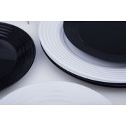Kitchen Dinnerware Set for Home Harena Black and White Dinnerware Set 18 Pieces for 6 Persons Dinner Plates Soup Bowl Dessert Plates