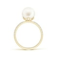 thumbnail image 2 of ANGARA Classic Freshwater Cultured Pearl & Diamond Solitaire Ring in 14K Yellow Gold for Women | June Birthstone, Birthday, Anniversary, Jewelry Gift for Women | Pearl Ring, 2 of 10
