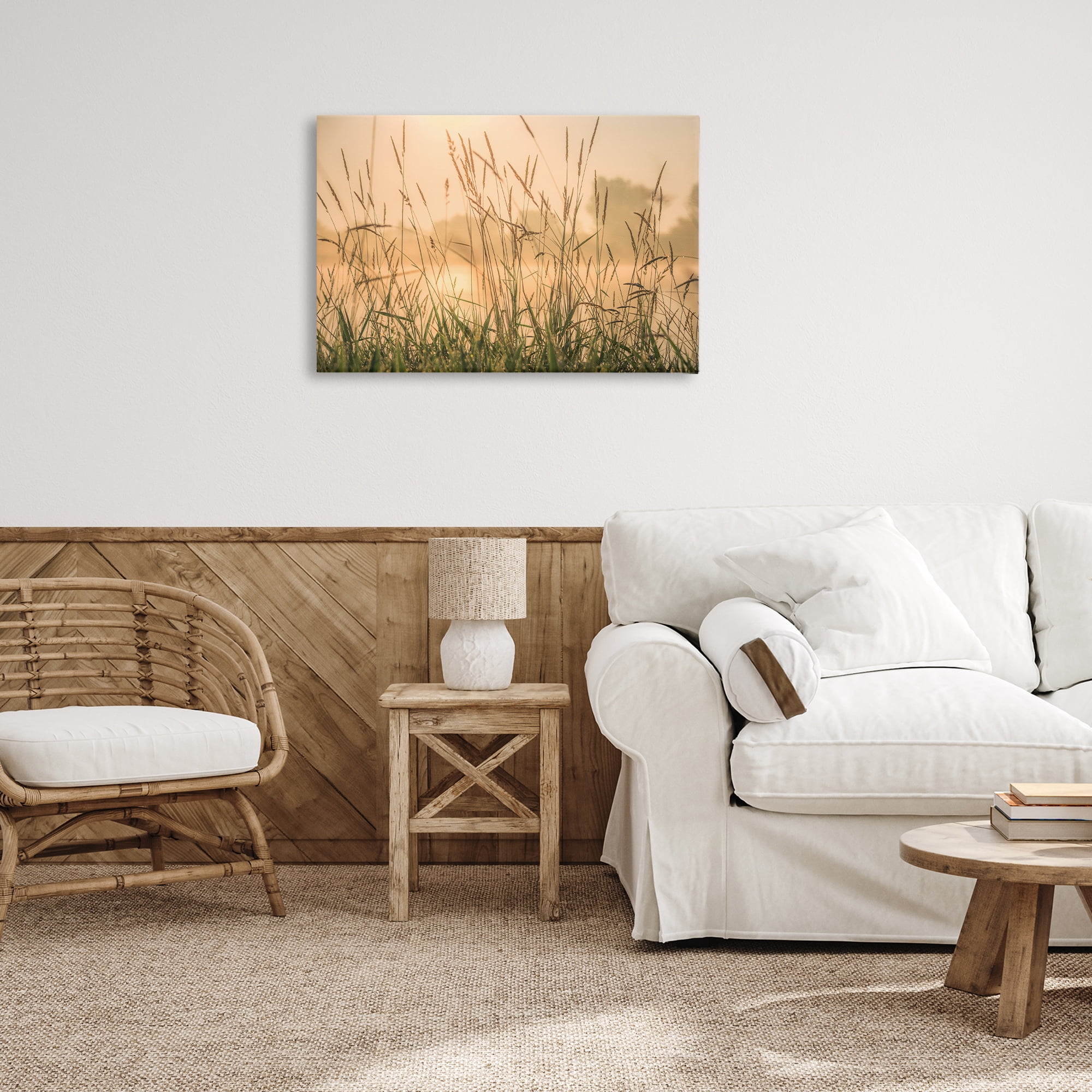 Stupell Industries Grassy Country Reeds Landscape & Nature Photography Wrapped Canvas Art Print Wall Art, 30 x 20