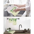 thumbnail image 5 of Country Leaves Kitchen Dish Towels for Drying Dishes Set of 4, Green Leaf Branches Vine Botanical Rustic Waffle Weave Microfiber Hand Tea Bathroom Towels Quick Dry & Absorbent Towel 12x12, 5 of 7