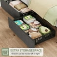 thumbnail image 3 of Bed Frame with Storage Drawers and Headboard, Upholstered Platform Bed Frame with Wooden Slats Support, No Box Spring Needed, Easy to Assemble, Noise Free, Gray, 3 of 7
