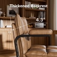 thumbnail image 3 of Genpo Brown Office Chair, Mid Century Modern Leather Desk Chairs with Arms, Wheels Thickend Back and Seat, Adjustable Height, Vintage Computer Chair for Home, Office, 3 of 9