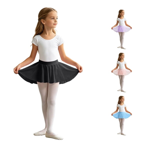 XAOFW Girls Ballet Dance Dress For Kids Lightweight Pleated Skirt With Elastic Waist For Practice And Performances Comfortable Skirts 10-11 Years