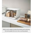 thumbnail image 4 of Yamazaki Home Bread Box with Cutting Board Lid, White, Steel + Bamboo, Lid, No Assembly, 4 of 7
