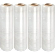 LOVPAIN4 Rolls of Clear Stretch Film Premium Plastic Pallet Wrap 18" Wide x 1000 FT. 80 Gauge, 3" Core