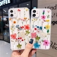 thumbnail image 4 of Compatible with iPhone 14 Plus Flower Girly Case, Girls Floral Design Pressed Dry Real Flowers Slim Cover Case Silicone TPU Rubber Romantic Cute Protective Clear Case for Women Girl Kids Red, 4 of 9